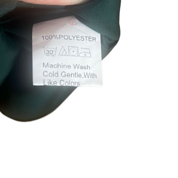 Satin Irregular Sleeveless Elastic Waist Mock Neck Cocktail Dress Emerald Medium - Picture 6 of 8